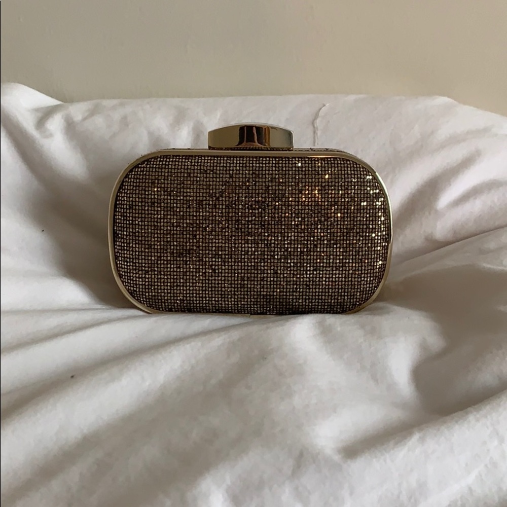 Aldo gold sequin clutch